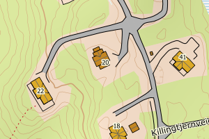 Kartbilde fra WMS-tjeneste av avviket