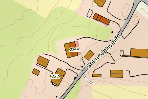 Kartbilde fra WMS-tjeneste av avviket