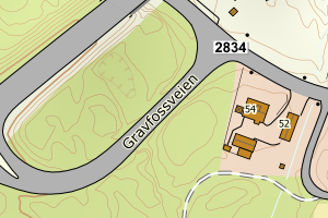 Kartbilde fra WMS-tjeneste av avviket