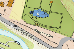 Kartbilde fra WMS-tjeneste av avviket