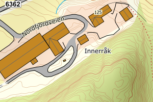 Kartbilde fra WMS-tjeneste av avviket