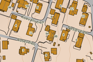 Kartbilde fra WMS-tjeneste av avviket