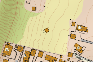 Kartbilde fra WMS-tjeneste av avviket