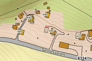 Kartbilde fra WMS-tjeneste av avviket