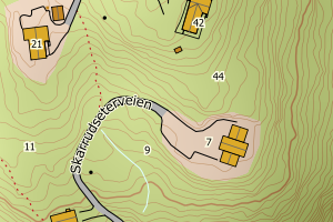 Kartbilde fra WMS-tjeneste av avviket