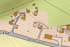 Kartbilde fra WMS-tjeneste av avviket