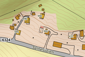 Kartbilde fra WMS-tjeneste av avviket
