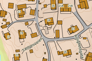 Kartbilde fra WMS-tjeneste av avviket