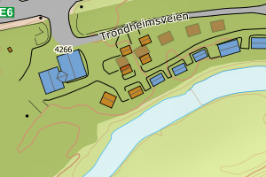Kartbilde fra WMS-tjeneste av avviket