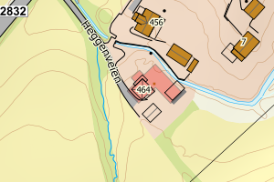 Kartbilde fra WMS-tjeneste av avviket