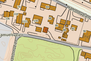 Kartbilde fra WMS-tjeneste av avviket