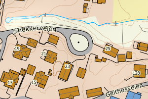 Kartbilde fra WMS-tjeneste av avviket