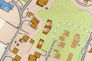 Kartbilde fra WMS-tjeneste av avviket