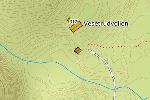 Kartbilde fra WMS-tjeneste av avviket