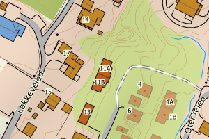 Kartbilde fra WMS-tjeneste av avviket