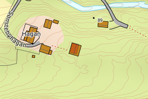 Kartbilde fra WMS-tjeneste av avviket