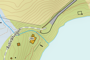 Kartbilde fra WMS-tjeneste av avviket