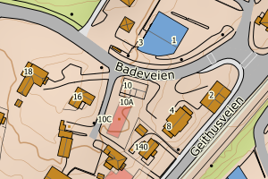 Kartbilde fra WMS-tjeneste av avviket