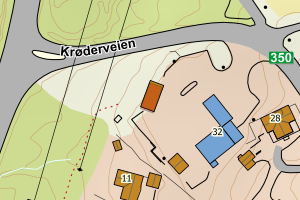 Kartbilde fra WMS-tjeneste av avviket