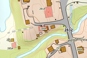 Kartbilde fra WMS-tjeneste av avviket