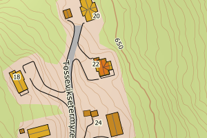 Kartbilde fra WMS-tjeneste av avviket