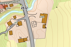 Kartbilde fra WMS-tjeneste av avviket