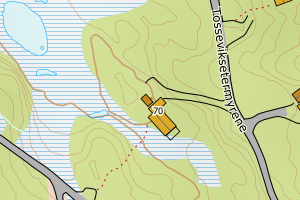 Kartbilde fra WMS-tjeneste av avviket