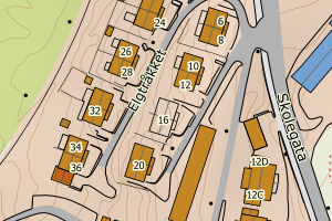 Kartbilde fra WMS-tjeneste av avviket