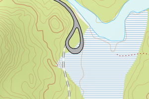 Kartbilde fra WMS-tjeneste av avviket