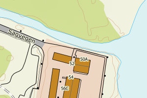 Kartbilde fra WMS-tjeneste av avviket