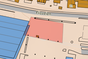 Kartbilde fra WMS-tjeneste av avviket