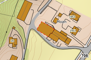 Kartbilde fra WMS-tjeneste av avviket