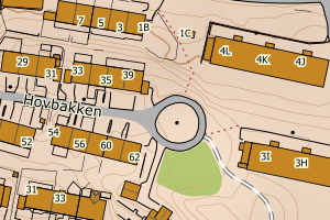 Kartbilde fra WMS-tjeneste av avviket