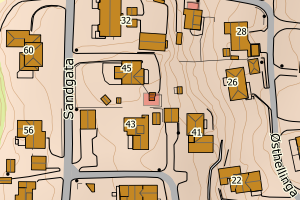 Kartbilde fra WMS-tjeneste av avviket