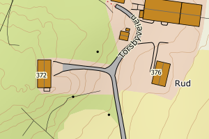 Kartbilde fra WMS-tjeneste av avviket