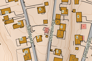 Kartbilde fra WMS-tjeneste av avviket