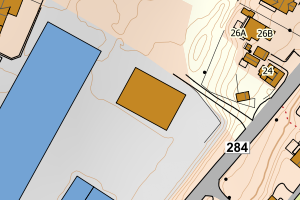 Kartbilde fra WMS-tjeneste av avviket