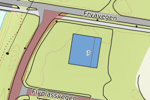 Kartbilde fra WMS-tjeneste av avviket