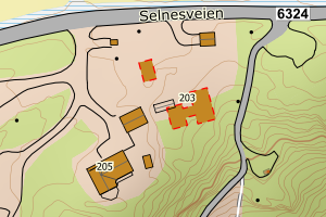 Kartbilde fra WMS-tjeneste av avviket