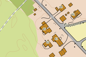 Kartbilde fra WMS-tjeneste av avviket