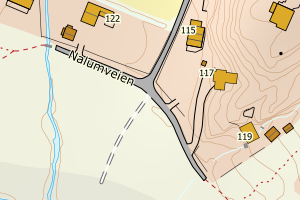 Kartbilde fra WMS-tjeneste av avviket