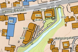 Kartbilde fra WMS-tjeneste av avviket