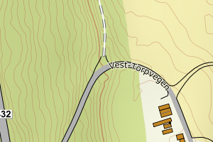 Kartbilde fra WMS-tjeneste av avviket