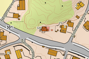 Kartbilde fra WMS-tjeneste av avviket