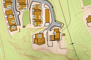 Kartbilde fra WMS-tjeneste av avviket