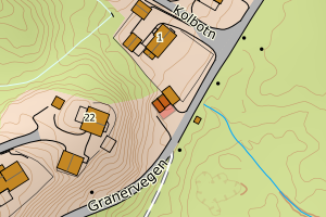 Kartbilde fra WMS-tjeneste av avviket