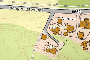 Kartbilde fra WMS-tjeneste av avviket