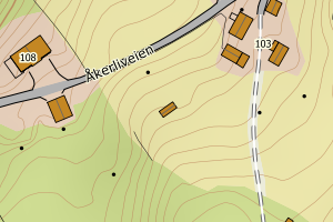 Kartbilde fra WMS-tjeneste av avviket