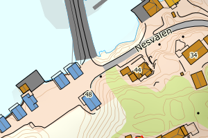 Kartbilde fra WMS-tjeneste av avviket