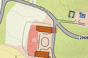 Kartbilde fra WMS-tjeneste av avviket
